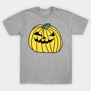 Big Yellow Halloween Horror Pumpkin T-Shirt